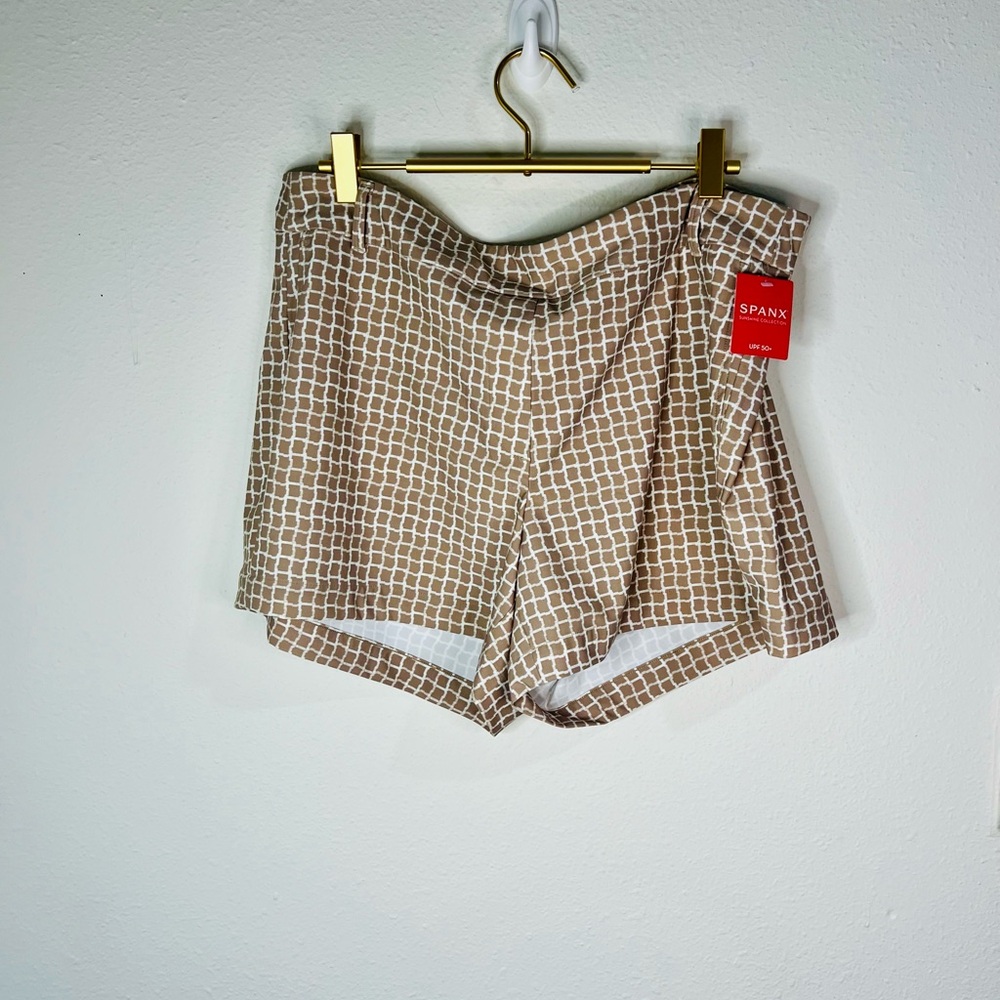 Spanx Sunshine Shorts 13” Bermuda Size XL Tan Pull On Stretch UPF 50+ Quick Dry - Picture 2 of 7